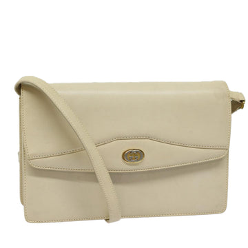 GUCCI Shoulder Bag Leather Cream 004 406 0105 Auth ep5064