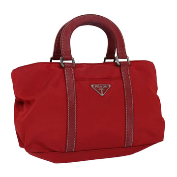 PRADA Hand Bag Nylon Red Auth ep5102