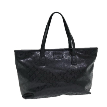 GUCCI GG implementation Tote Bag PVC Black Auth ep5161