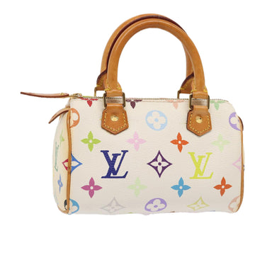 LOUIS VUITTON Monogram Multicolor Mini Speedy Hand Bag White M92645 Auth ep5172