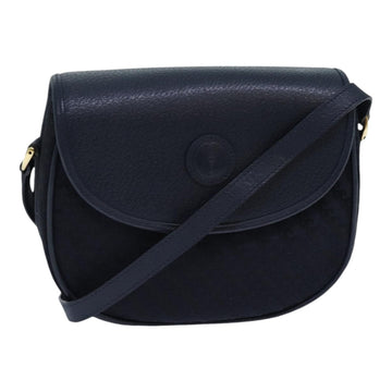 GUCCI Shoulder Bag Leather Navy Auth ep5190