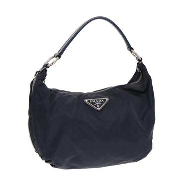 PRADA Shoulder Bag Nylon Navy Silver Auth ep5213