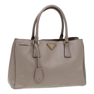 PRADA Hand Bag Safiano leather Gray Gold Auth ep5342