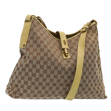 GUCCI GG Canvas Shoulder Bag Beige Gold 109190 Auth ep5411