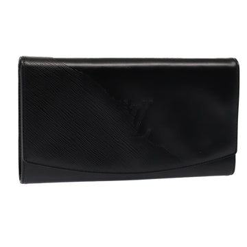 LOUIS VUITTON Opera Line Aegean Clutch Bag Leather Black M63962 LV Auth ep5461