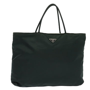 PRADA Tote Bag Nylon Green Silver Auth ep5524