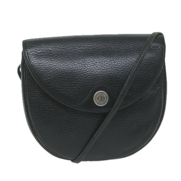 CHRISTIAN DIOR Shoulder Bag Leather Black Auth fm3173