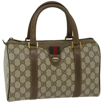 GUCCI GG Supreme Web Sherry Line Boston Bag Beige Red 40 02 006 Auth fm3193