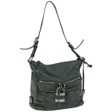 Chloe Paddington Shoulder Bag Leather Gray 03 06 53 Auth fm3248