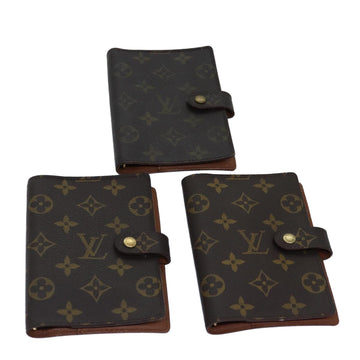 LOUIS VUITTON Monogram Agenda Day Planner Cover 3Set LV Auth fm3485