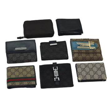 GUCCI GG Canvas Jackie Web Sherry Line Wallet 8Set Black Beige Red Auth fm3491