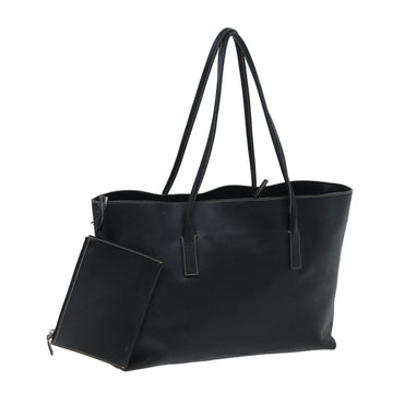 PRADA Tote Bag Leather Black Auth fm3524