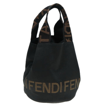 FENDI Hand Bag Nylon Black Auth fm3579