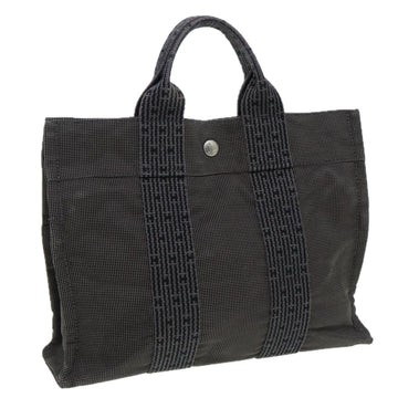 HERMES Her Line PM Tote Bag Canvas Gray Auth fm3603