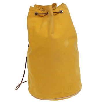 HERMES Porochon Mimil GM Shoulder Bag Canvas Yellow Auth fm3609