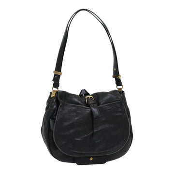 Chloe Shoulder Bag Leather Black Auth fm3654