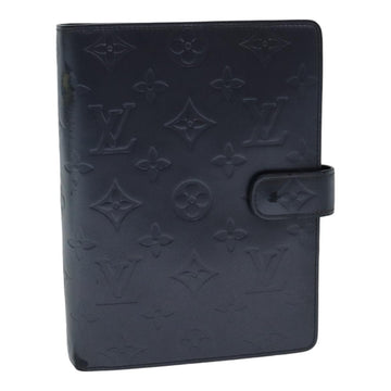 LOUIS VUITTON Monogram mat Agenda MM Day Planner Cover Navy LV Auth fm3771