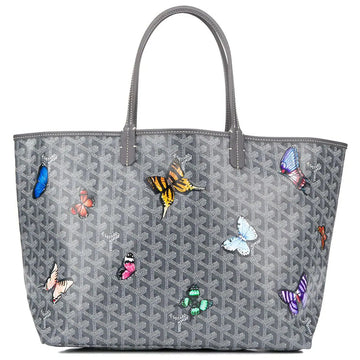Customised Grey 'Butterflies' Monogram St Louis PM Bag