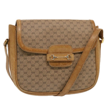 GUCCI Micro GG Canvas Shoulder Bag PVC Beige Auth hk1244