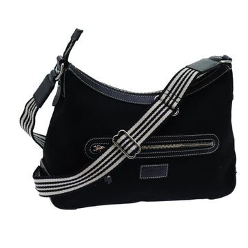 BURBERRY Blue Label Shoulder Bag Canvas Black Auth hk1263
