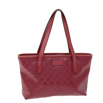 GUCCI GG Canvas Tote Bag Red 211138 Auth hk1291