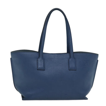 LOEWE Tote Bag Leather Blue Auth hk1302