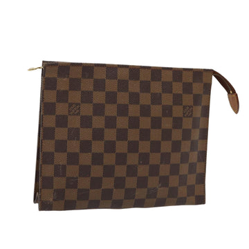 LOUIS VUITTON Damier Ebene Poche Toilette 26 Pouch N47543 LV Auth hk1365