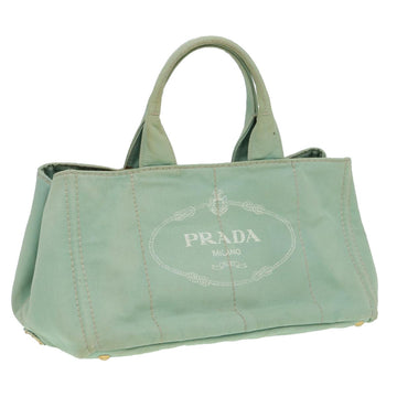 PRADA Canapa GM Hand Bag Canvas Green Auth hk1388