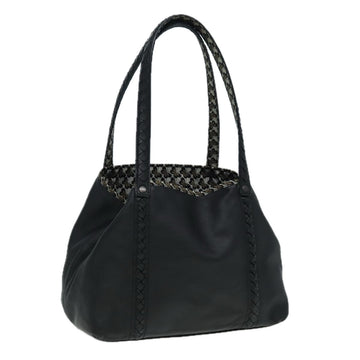 BOTTEGA VENETA Tote Bag Leather Black Auth hk1400