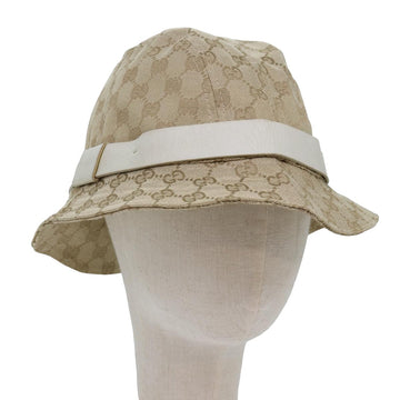 GUCCI GG Canvas Hat XL Beige Auth hk1407