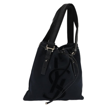 SAINT LAURENT Kahala Tote Bag Canvas Navy 123435 Auth hk1417