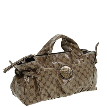 GUCCI GG Crystal Hand Bag Beige 197020 Auth hk1447