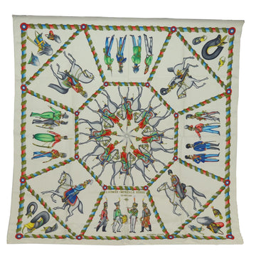 HERMES Carre90 Scarf �hLARMEE IMPERIALE RUSSE�h Silk Multicolor Auth hk1478