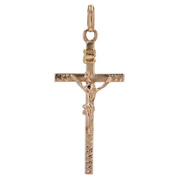 20th Century 18 Karat Rose Gold Christ Cross Pendant