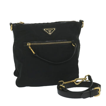 PRADA Shoulder Bag Nylon Black Auth ki4045