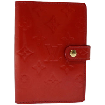 LOUIS VUITTON Monogram Vernis Agenda PM Day Planner Cover Red R21016 Auth ki4160