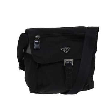 PRADA Shoulder Bag Nylon Black Auth ki4337