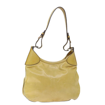 PRADA Shoulder Bag Leather Yellow Auth ki4389
