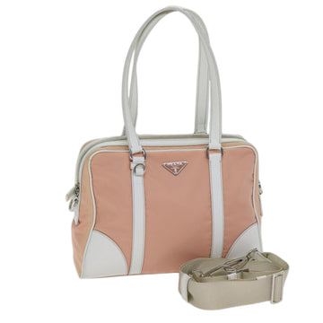 PRADA Hand Bag Nylon 2way Pink Auth ki4404