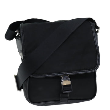 PRADA Shoulder Bag Nylon Leather Black Auth ki4537