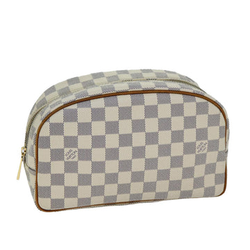 LOUIS VUITTON Damier Azur Trousse Toilette 25 Cosmetic Pouch N41420 Auth ki4616