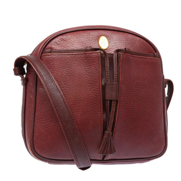 CARTIER Must Line Shoulder Bag Leather Bordeaux Auth ki4680