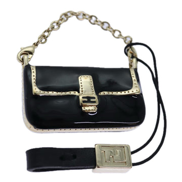 FENDI Mamma Baguette Motif Charm Black Auth ki4706