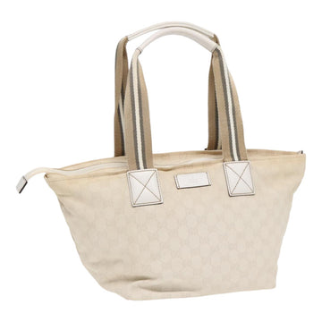 GUCCI GG Supreme Tote Bag White Beige gold 131230 Auth ki4782