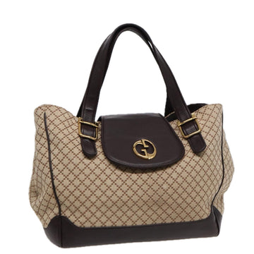 GUCCI Diamante Hand Bag Canvas Beige Gold 251826 Auth ki4830