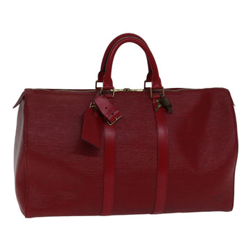 LOUIS VUITTON Epi Keepall 45 Boston Bag Red M42977 LV Auth ki4861