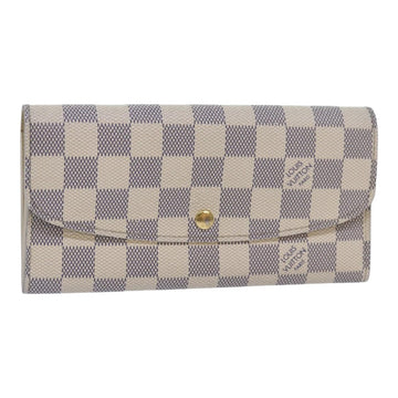 LOUIS VUITTON Damier Azur Portefeuille Emily Long Wallet N41625 LV Auth ki4863