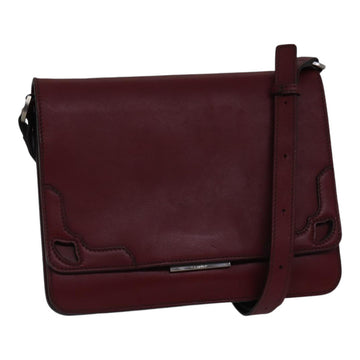 CARTIER Shoulder Bag Leather Bordeaux Auth ki4906