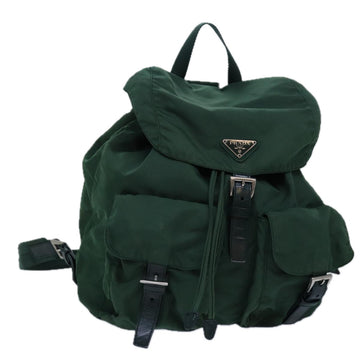 PRADA Backpack Nylon Green Auth kk262