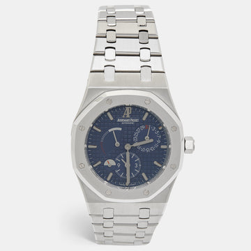 Audemars Piguet Blue Stainless Steel Royal Oak Dual Time 26120ST.OO.1220ST.02 Men's Wristwatch 39 mm